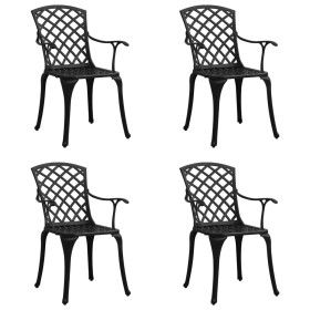 Sillas de jardín 4 unidades aluminio fundido negro de vidaXL, Sillas de jardín - Ref: Foro24-315573, Precio: 483,08 €, Descue...