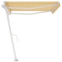 Toldo de pie automático amarillo y blanco 450x300 cm en Toldos | Comprar online en Foru.es