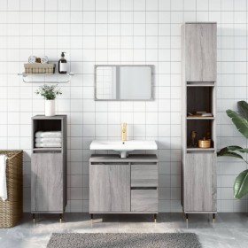 Armario de baño madera contrachapada gris Sonoma 65x33x60 cm de vidaXL, Tocadores de baño - Ref: Foro24-831602, Precio: 60,60...