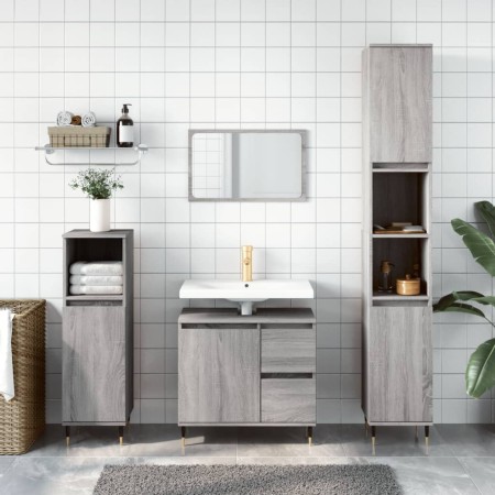 Armario de baño madera contrachapada gris Sonoma 65x33x60 cm de vidaXL, Tocadores de baño - Ref: Foro24-831602, Precio: 60,60...