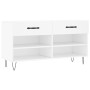 Banco zapatero madera de ingeniería blanco 102x35x55 cm de vidaXL, Zapateros y organizadores de calzado - Ref: Foro24-829732,...