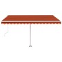 Toldo de pie automático naranja y marrón 450x300 cm en Toldos | Comprar online en Foru.es