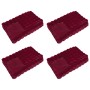 Manta de Piel de Conejo Sintética 4 pcs Rojo Burdeos en Ropa de cama | Comprar online en Foru.es