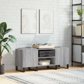 Mueble para discos madera contrachapada gris sonoma 121x38x48cm de vidaXL, Almacenamiento para CD y DVD - Ref: Foro24-831690,...