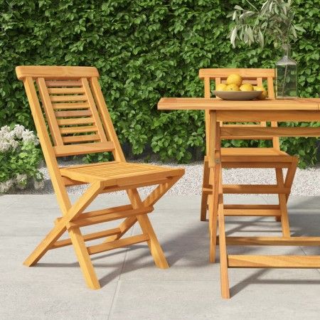 Sillas de jardín plegables 2 uds madera maciza teca 47x63x90cm de vidaXL, Sillas de jardín - Ref: Foro24-362755, Precio: 179,...