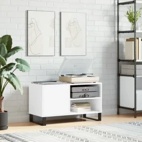 Engineered wood record storage unit in white, 85x38x48 cm by vidaXL, CD and DVD storage - Ref: Foro24-831708, Price: 53,75 €,...