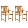 Sillas de jardín con cojines 2 unidades madera maciza de acacia de vidaXL, Sillas de jardín - Ref: Foro24-3061171, Precio: 15...
