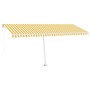 Toldo de pie retráctil manual amarillo y blanco 500x300 cm en Toldos | Comprar online en Foru.es