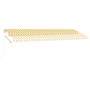 Toldo de pie retráctil manual amarillo y blanco 500x300 cm en Toldos | Comprar online en Foru.es