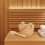 Cubo de Sauna 2 pcs Marrón Madera de Pino Sólida y Cáñamo en Piscinas | Comprar online en Foru.es