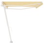 Toldo de pie retráctil manual amarillo y blanco 500x300 cm en Toldos | Comprar online en Foru.es