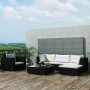 Set muebles de jardín y cojines 6 piezas ratán sintético negro en Conjuntos de jardín | Comprar online en Foru.es