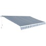 Toldo plegable de operación manual 500 cm azul y blanco en Toldos | Comprar online en Foru.es