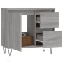 Armario de baño madera contrachapada gris Sonoma 65x33x60 cm de vidaXL, Muebles de baño - Ref: Foro24-831610, Precio: 65,10 €...