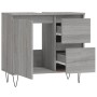 Armario de baño madera contrachapada gris Sonoma 65x33x60 cm de vidaXL, Muebles de baño - Ref: Foro24-831610, Precio: 65,10 €...