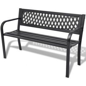 Banco de jardín de acero negro 118 cm en Bancos de jardín | Comprar online en Foru.es