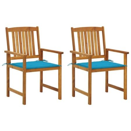 Sillas de jardín con cojines 2 unidades madera maciza de acacia de vidaXL, Sillas de jardín - Ref: Foro24-3061175, Precio: 14...