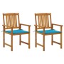 Sillas de jardín con cojines 2 unidades madera maciza de acacia de vidaXL, Sillas de jardín - Ref: Foro24-3061175, Precio: 14...
