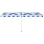 Toldo de pie automático azul y blanco 500x300 cm en Toldos | Comprar online en Foru.es