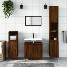 Oak brown engineered wood bathroom cabinet 58x33x60 cm by vidaXL, bathroom vanities - Ref: Foro24-831587, Price: 42,27 €, Dis...