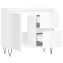 Armario de baño madera contrachapada blanco brillo 65x33x60 cm de vidaXL, Tocadores de baño - Ref: Foro24-831606, Precio: 114...