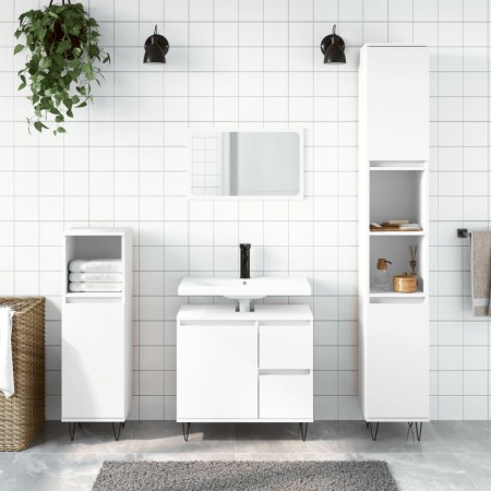 Armario de baño madera contrachapada blanco 65x33x60 cm de vidaXL, Tocadores de baño - Ref: Foro24-831604, Precio: 67,18 €, D...