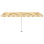 Toldo de pie automático amarillo y blanco 500x300 cm en Toldos | Comprar online en Foru.es