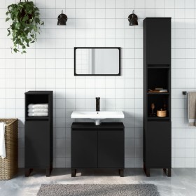 Armario de baño madera de ingeniería negro 58x33x60 cm de vidaXL, Tocadores de baño - Ref: Foro24-831589, Precio: 55,10 €, De...