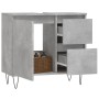 Armario de baño madera contrachapada gris hormigón 65x33x60 cm de vidaXL, Tocadores de baño - Ref: Foro24-831608, Precio: 63,...