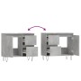 Armario de baño madera contrachapada gris hormigón 65x33x60 cm de vidaXL, Tocadores de baño - Ref: Foro24-831608, Precio: 63,...