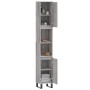 Armario de baño madera contrachapada gris Sonoma 30x30x190 cm de vidaXL, Tocadores de baño - Ref: Foro24-831546, Precio: 95,5...