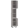 Armario de baño madera contrachapada gris Sonoma 30x30x190 cm de vidaXL, Tocadores de baño - Ref: Foro24-831546, Precio: 95,5...