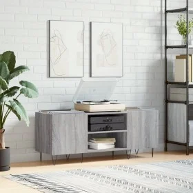 Sonoma gray plywood record cabinet 121x38x48cm by vidaXL, CD and DVD storage - Ref: Foro24-831682, Price: 74,34 €, Discount: %