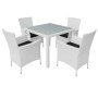 Set de comedor de jardín 5 piezas ratán sintético blanco crema en Conjuntos de jardín | Comprar online en Foru.es