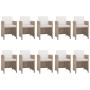 Set comedor de jardín 11 piezas y cojines ratán sintético beige en Conjuntos de jardín | Comprar online en Foru.es