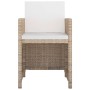 Set comedor de jardín 11 piezas y cojines ratán sintético beige en Conjuntos de jardín | Comprar online en Foru.es