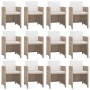 Set comedor de jardín 13 piezas y cojines ratán sintético beige en Conjuntos de jardín | Comprar online en Foru.es