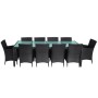 Set comedor de jardín 11 piezas y cojines ratán sintético negro en Conjuntos de jardín | Comprar online en Foru.es