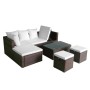 Set muebles de jardín 4 piezas y cojines ratán sintético marrón en Conjuntos de jardín | Comprar online en Foru.es