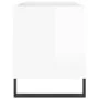 Mueble de discos madera de ingeniería blanco brillo 85x38x48 cm de vidaXL, Almacenamiento para CD y DVD - Ref: Foro24-831710,...