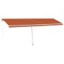 Toldo de pie retráctil manual naranja y marrón 600x300 cm en Toldos | Comprar online en Foru.es