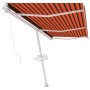 Toldo de pie retráctil manual naranja y marrón 600x300 cm en Toldos | Comprar online en Foru.es