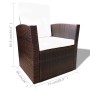 Set muebles de jardín 4 piezas y cojines ratán sintético marrón en Conjuntos de jardín | Comprar online en Foru.es