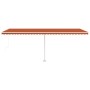 Toldo de pie retráctil manual naranja y marrón 600x300 cm en Toldos | Comprar online en Foru.es