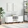 Plywood white record storage unit 121x38x48 cm by vidaXL, CD and DVD storage - Ref: Foro24-831684, Price: 82,74 €, Discount: %