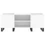 Plywood white record storage unit 121x38x48 cm by vidaXL, CD and DVD storage - Ref: Foro24-831684, Price: 82,74 €, Discount: %