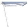 Toldo retráctil manual con luz LED azul y blanco 600x300 cm en Toldos | Comprar online en Foru.es