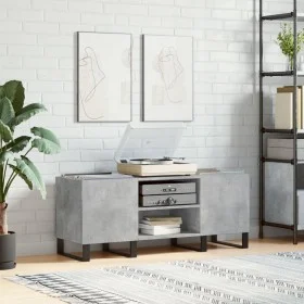 Mueble discos madera contrachapada gris hormigón 121x38x48 cm de vidaXL, Almacenamiento para CD y DVD - Ref: Foro24-831688, P...