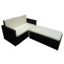 Set muebles de jardín 2 piezas y cojines ratán sintético negro en Conjuntos de jardín | Comprar online en Foru.es