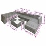 Set de muebles de jardín 8 pzas y cojines ratán sintético gris en Conjuntos de jardín | Comprar online en Foru.es